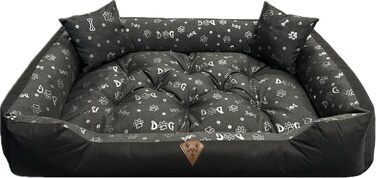 Крісло-ліжко для собак Dogs4Life Velours, 135x100 см, ортопедичне, водонепроникне, з бортиком, для великих собак. Зелений велюр