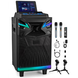 Караоке система Bluetooth GTSK10-1 600W з 2 мікрофонами, 10