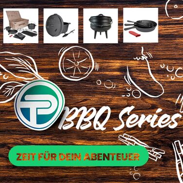 Набір чавунних сковорід TALK-POINT BBQ, 4 шт, круглі, Ø 20/25/30 см, з носиком та силіконовою ручкою, для духовки, гриля та всіх плит, індукція