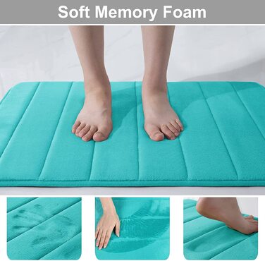 Homaxy Bathroom Rug Absorbent 51x81 cm Turquoise-Green