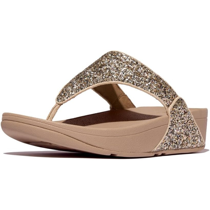 Шльопанці жіночі FitFlop Lulu Glitter бежеві з підтримкою стопи, 37 EU