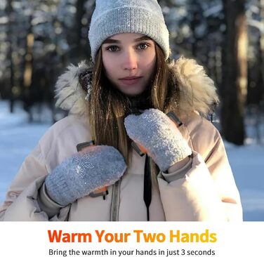 Електричні грілки для рук 2 шт. - USB, багаторазові, 3 режими нагріву, для дітей та жінок (сірий)