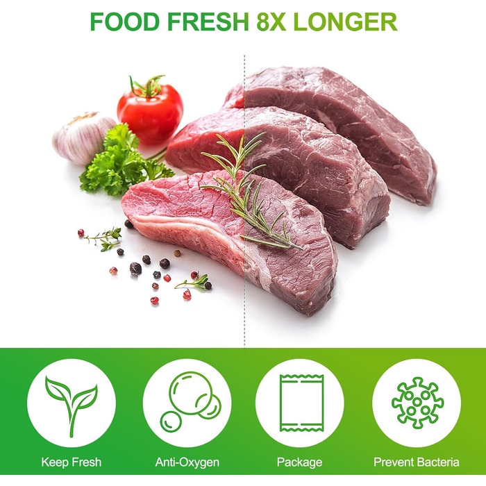 Trintion Vacuum Bags, 200 Bags 20x30cm Vacuum Bags for all Vacuum Sealers & Food Vacuum Sealer, Extractable Packaging Design, Cookable Sous Vide Freezer Bags, Embossed Air Channels