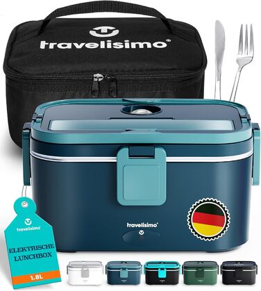 Electric Lunch Box 80W Thermo Lunch Box for Hot Food, 1.8L Heat Box 3-in-1 Food Warmer, Food Warming Box for 12V/24V/220V, for Work, Car, Truck Electric Lunchbox, Warming Box