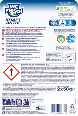 Освіжувач для унітазу WC Frisch Kraft Aktiv з ароматом квіткової свіжості (набір 10 шт. + 2 підвісних блоку)