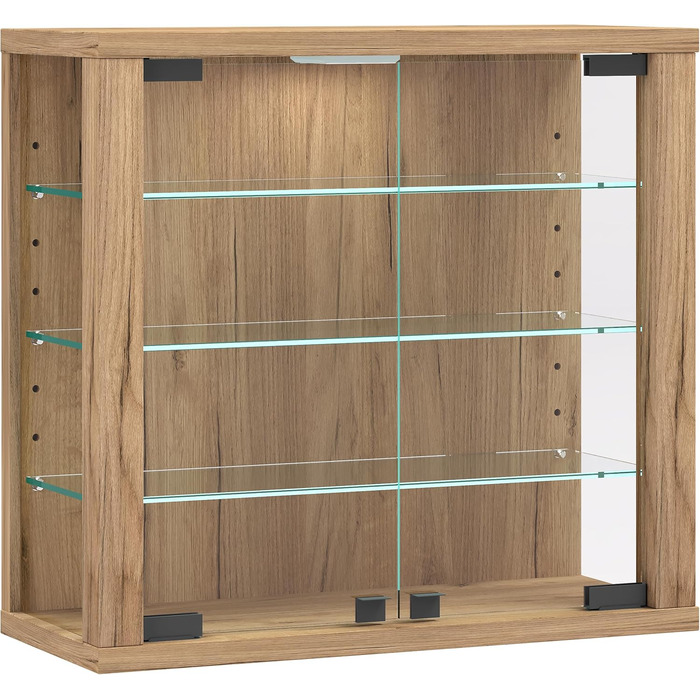 Підвісна вітрина VCM Vitrosa S з ESG-склом, 40x43x18 см, сучасна, колір медовий дуб