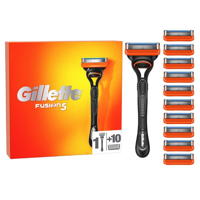 Бритва Gillette Fusion 5 для чоловіків з 11 смінними касетами (5 лез), набір