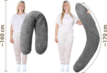 Подушка для годування Amilian Stillkissen XXL 170 см - для вагітних та годуючих матерів - подушка для сну з підголівником та знімним чохлом