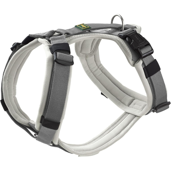 Нашийник для собак HUNTER Maldon, світло-сірий/сірий, м'який, з 3M Scotchlite, регулюється, з м'яким ручним захопленням, розмір S-M