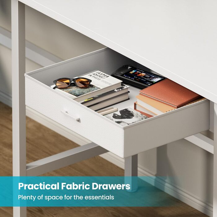 Ігровий стіл кутовий 150x100 см з 3 розетками та 2 USB, зворотний, з LED підсвіткою, з ящиками та підставкою для монітора - для геймінгу, офісу (білий)