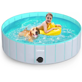 Dog Pool for Large Dogs, Foldable Swimming Pool Splash Pool Dog Pool, Portable PVC Dog Pool Bathtub Dog Swimming Pool for Large Small Dogs (Light Green, L (120 x 30 cm))
