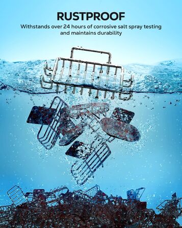 Тримач для мила з нержавіючої сталі з 4 гачками та зливом, самоклеючий, для душу та ванної кімнати (срібний)