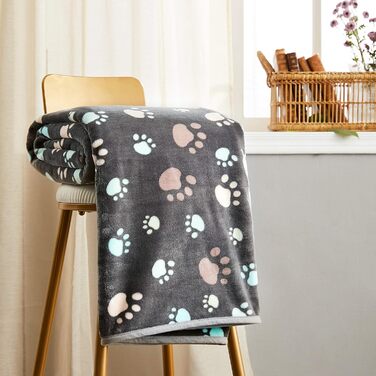 Плед для домашніх тварин Allisandro® Super Softe: теплий та м'який, 200x150 см, сірий. Плед для собак та котів, фліс