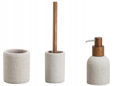 Набір аксесуарів для ванної кімнати (3 предмети), поліresin, Craft бежевий, Bisk