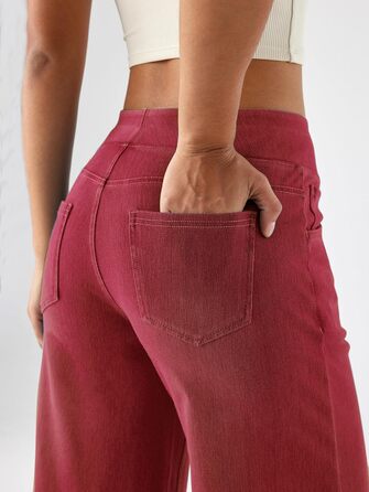 Джинси жіночі LaiEr широкі, з високою талією, прямі, вільні, з ефектом потертості та градієнтом 