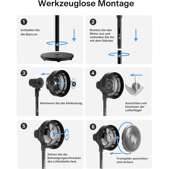 Турбовентилятор PELONIS з пультом керування, дисплеєм, 3D циркуляцією, 36.5dB, 10м повітряний потік, регульована висота 60/111см, 4 швидкості з таймером, знімний захист, поворотний, 92см, чорний