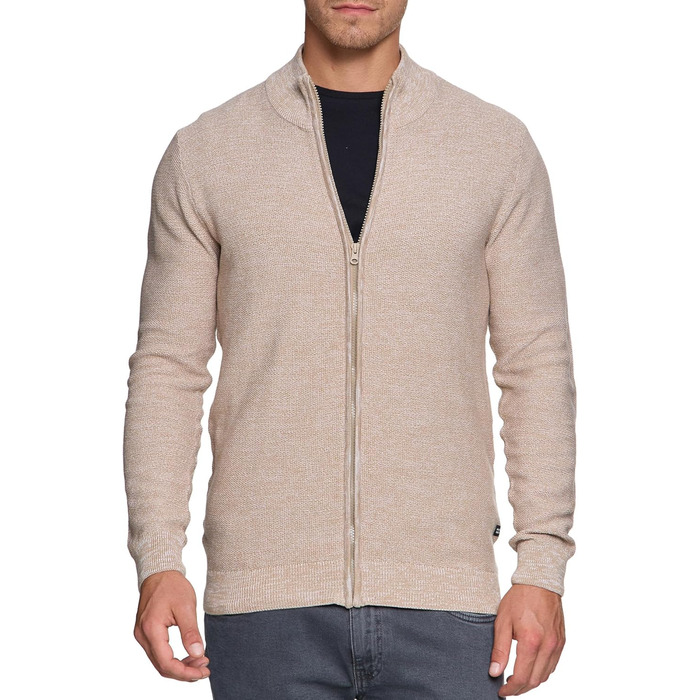 Чоловічий кардиган Indicode INWestmoon з коміром-стійкою | Тонкий в'язаний кардиган з бавовняної суміші (3XL, Кукурудзяний колос)