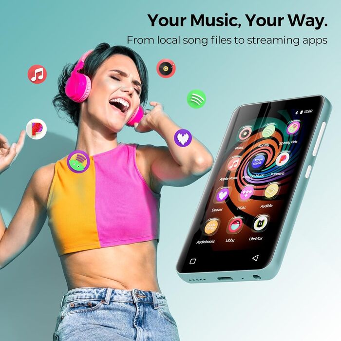 MP3 плеєр 160GB з Bluetooth та WiFi, Android плеєр для дітей з сенсорним екраном 4