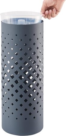 ACAZA Metal Umbrella Stand with Water Tray, Grey