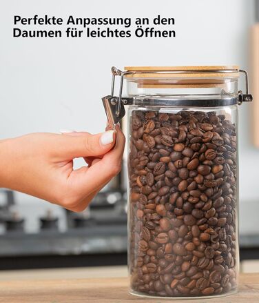 Набір кавових контейнерів Deco haus® 2 шт. з етикетками, 1,3 л - для кави, цукру, борошна, мюслі. Повітряно-непроникні контейнери для зберігання продуктів.