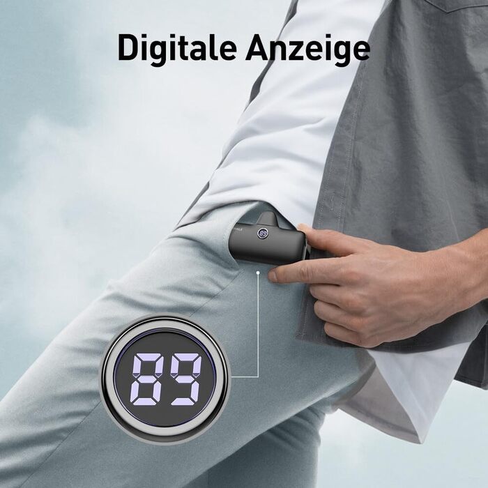 Powerbank iWALK 4800mAh 20W з LCD-дисплеєм, рожевий. Сумісний з iPhone, Samsung, Xiaomi. Портативний зарядний пристрій, компактний, легкий, для жінок та чоловіків.