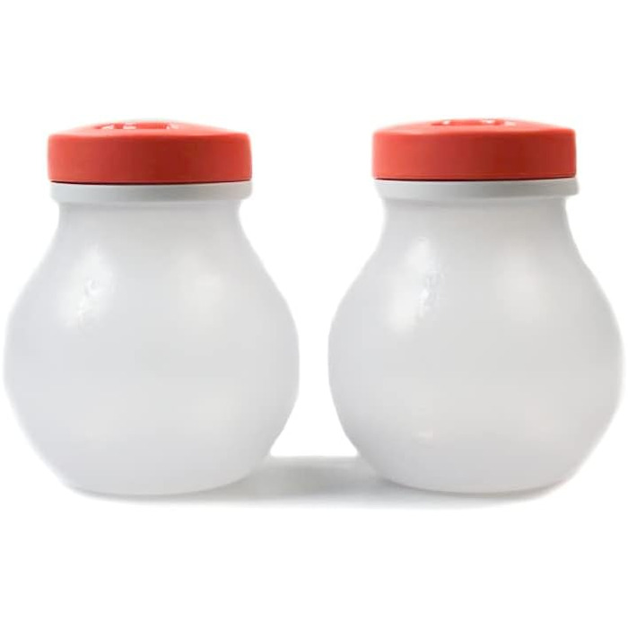 Tupperware SET (2) Allegra Salt and Pepper Shakers 200 ml white salmon spice dispenser spice shaker shaker spice
