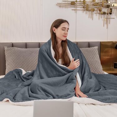 Плед Aisbo Warm Kuscheldecke: м'який та затишний, 150x200 см, 220x240 см, антрацит