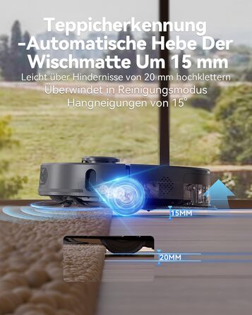 Робот-пилосос Tesvor S8MAX 3-в-1 з функцією миття, 8000Pa, LiDAR-навігація, 240 хв роботи, керування через додаток/Alexa, самостійна станція очищення 2.5л для великих приміщень з тваринами (X8 Ultra)