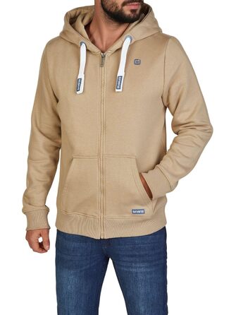 Чоловіча толстовка на блискавці з капюшоном riverso RIVNoah Regular Fit, бежевий (Cobblestone Beige), розмір S