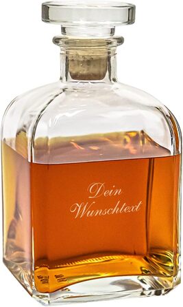 Elegant Whiskey Decanter with Engraving | Custom Text | Personalized Whiskey Decanter | 700ml | Dishwasher-Safe Engraving | Spirits Decanter for Vodka, Wine, Gin, Rum, Bourbon, Grappa | Gifts for Men