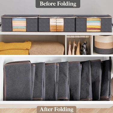 Органайзер для зберігання постільної білизни Lifewit, коробка для зберігання під ліжком, сірий (8 шт., 35л)