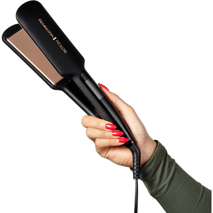 Випрямляч для волосся Remington Proluxe S9150B: широкі керамічні пластини, технологія OPTIheat, цифровий дисплей