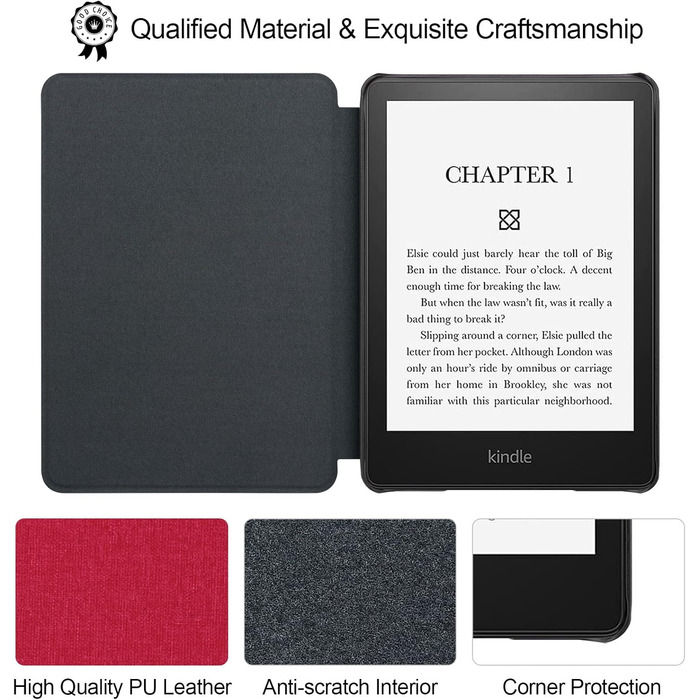 Чохол WALNEW для Kindle Paperwhite 11 (M2L3EK, M2L4EK), червоний, з авто-вимиканням