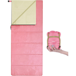 Ohuhu Lightweight Sleeping Bag - Compact & Ultralight (900g) Summer Sleeping Bag for Camping, Travel, Festivals (Pink)