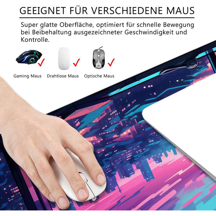 Килимок для миші Octopus, фіолетовий, 80x30 см, XL, великий, для геймінгу, під клавіатуру, килимок на стіл, Desk Pad