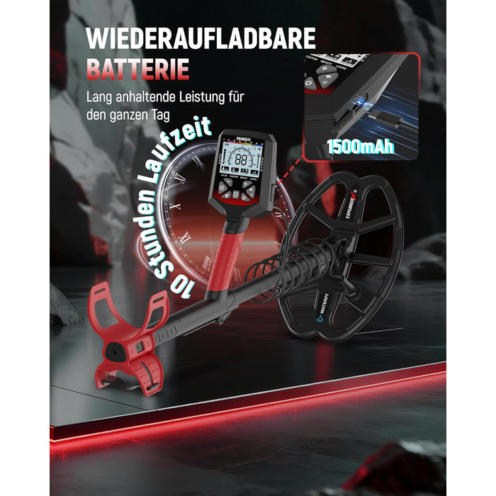 Металошукач KAIWEETS Profi Set: LCD дисплей, водонепроникна котушка, 30см глибина, регулювання чутливості, для дорослих та дітей