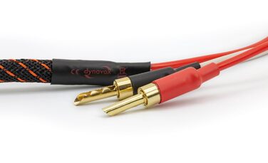 Акустичний кабель Dynavox Perfect Sound Flex 2м, Hi-Fi кабель з позолоченими банановими роз'ємами, високочиста мідь OFC, пара