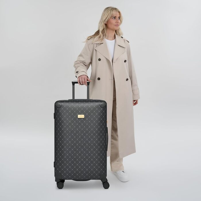 Чемодан Lazarotti Palermo: середній, 49 x 29 x 66 см, гібридний матеріал, TSA-замок, 4 колеса, захист кутів (Чорний)