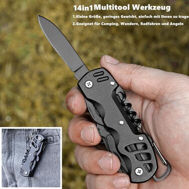 Мультитул 14-в-1: інструмент для тата, чоловіків та жінок. Мультиінструмент для виживання, кишеньковий ніж, складаний ніж з плоскогубцями, пилкою, викрутками для дому, кемпінгу, походів, велоспорту