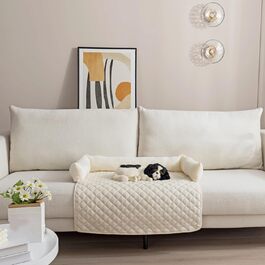OKYUK Dog Beds Dog Cushions - Sofa Protector, Handmade Washable Dog Bed, Dog Cushion, Couch Cushion, Fluffy Dog Mat for Large, Medium & Small (75 ×75cm) (75 x 75 cm, Beige)