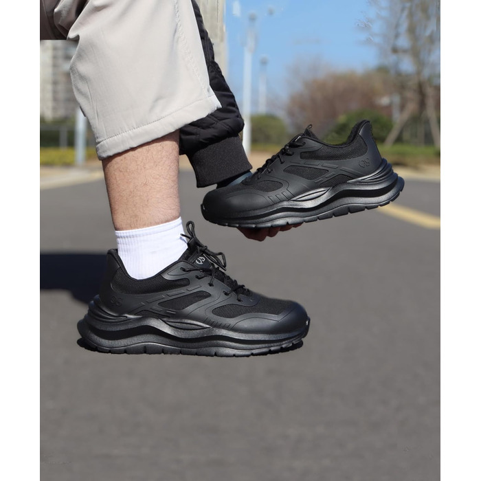 Черевики безпеки унісекс з металевим носком. Легкі, антиковзкі, дихаючі, водонепроникні літні черевики з посиленою підошвою (35 EU, M103 Чорний)