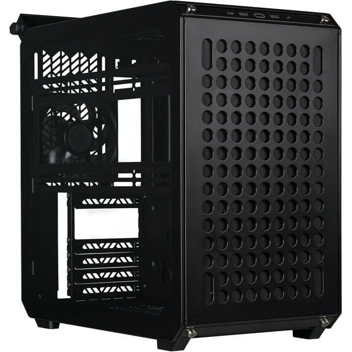 Корпус для ПК Cooler Master Qube 500 Flatpack: ATX, повністю модульний, з 120 мм вентилятором SF-L та вертикальною підсвічуванням для відеокарти, підтримка EATX, 2 x 280 мм радіатори, колір м'ятно-зелений (чорний)