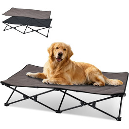 Лежанка для собак KingCamp - зручна та портативна, 57x57x23 см. Зручна для відпочинку вдома та на природі. Матеріал: дихаюча сітка та замша.