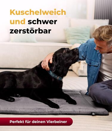 Килимок для собак HS-Hundebett® з флісовою підкладкою XS – Практичний, двосторонній, теплий, комфортний лежак для собак – Зроблено в Німеччині (Антрацитовий, 95x135 см)