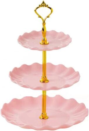 Підставка для тістечок Wagoodter 3 яруси, для тортів, десертів, на весілля, день народження, чаювання (порошкове покриття)