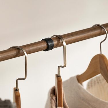 SoBuy KLS04-SCH Telescopic Clothing Rail with 5 Garment Rails and 2 Baskets Telescopic Wardrobe System Adjustable Shelf System B (209-311) x H (200-285) cm (Brown)