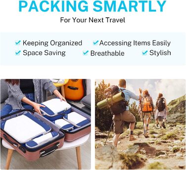 Органайзер для валізи Gonex (6 шт.) - набір кубів для пакування, зелений