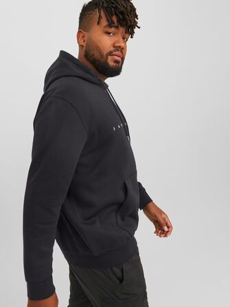 Чоловічий худі Jack & Jones Jjestar Jj Sweat Hood Noos Pls, чорний, великий розмір 6XL (Turbulence)