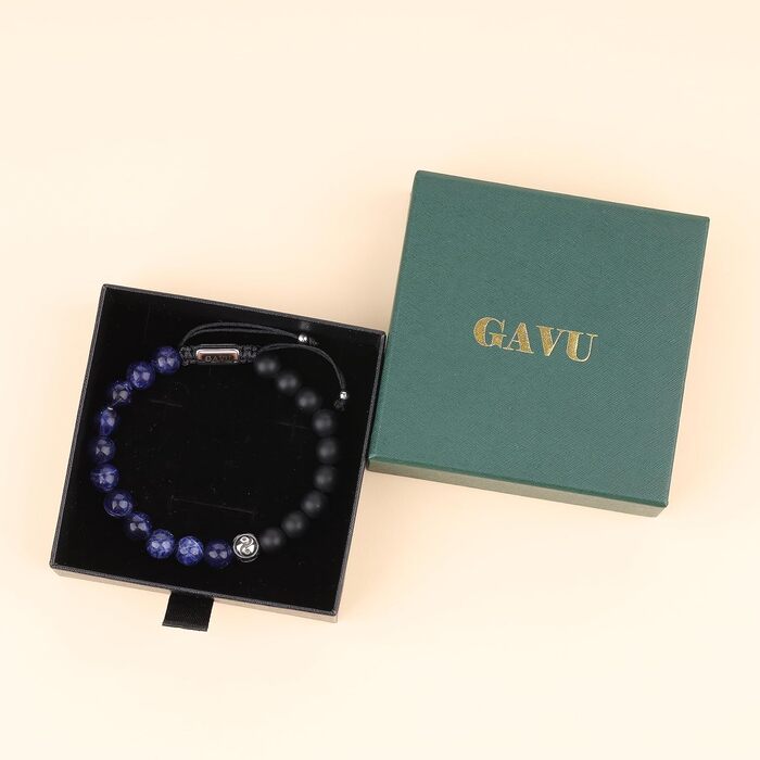 Чоловічий браслет GAVU з кристалами Інь-Ян з содаліту