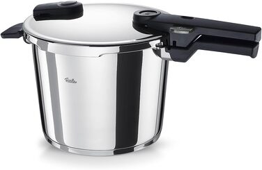 Каструля-скороварка Fissler Vitaquick 4.5 л, нержавіюча сталь, діаметр 22 см, Made in Germany, 2 рівні приготування, індукційна плита